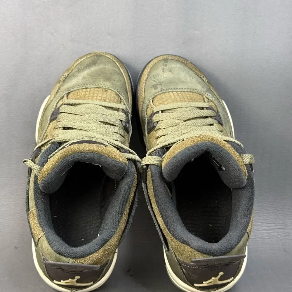 Air Jordan 4 Retro SE Craft GS 'Olive' athletic sneaker shoes kids size 3.5Y